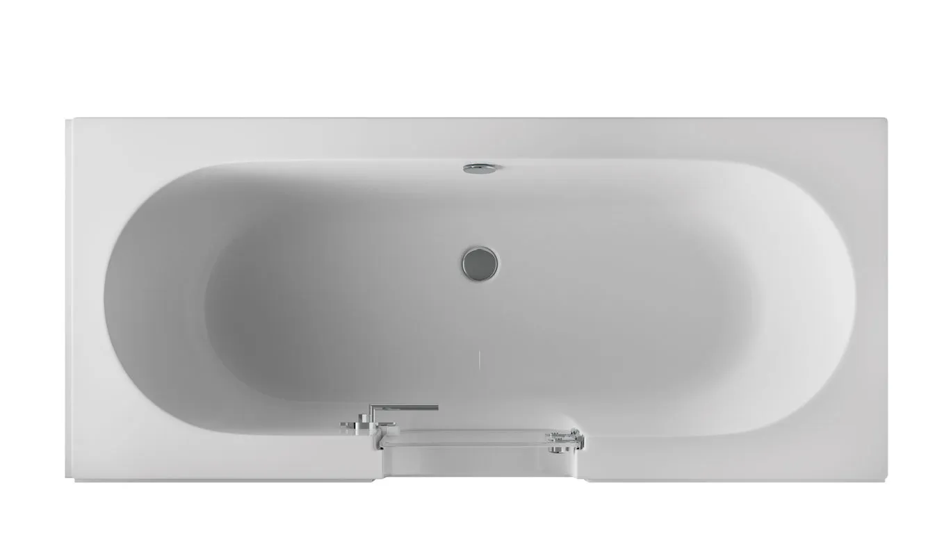 a white bath tub sitting on top of a white counter